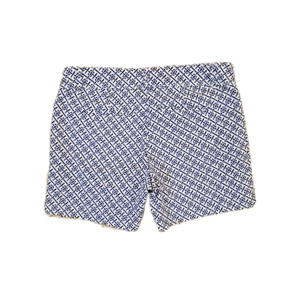 The Limited Women's‎ Blue White Geometric Flat Front Shorts Size 4